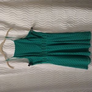 Sequin Hearts Spaghetti Strap Sz11 Juniors Zip Lace Dress  Peekaboo Waist